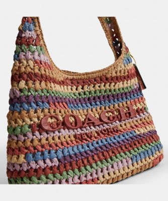 【正規品】COACH かごバッグ 革 COACH（コーチ） 残り一点 COACH CAL97 かごバッグ ストロー